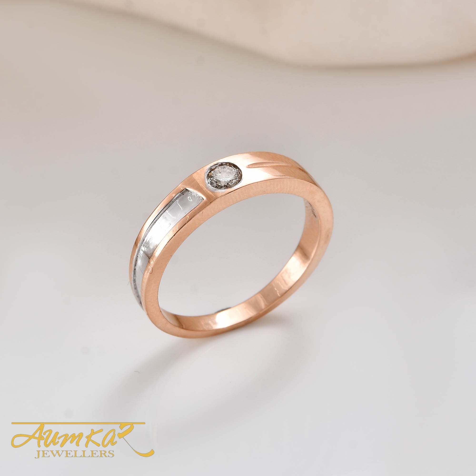 Men's Diamond Ring Rose Gold Wedding Band Gift