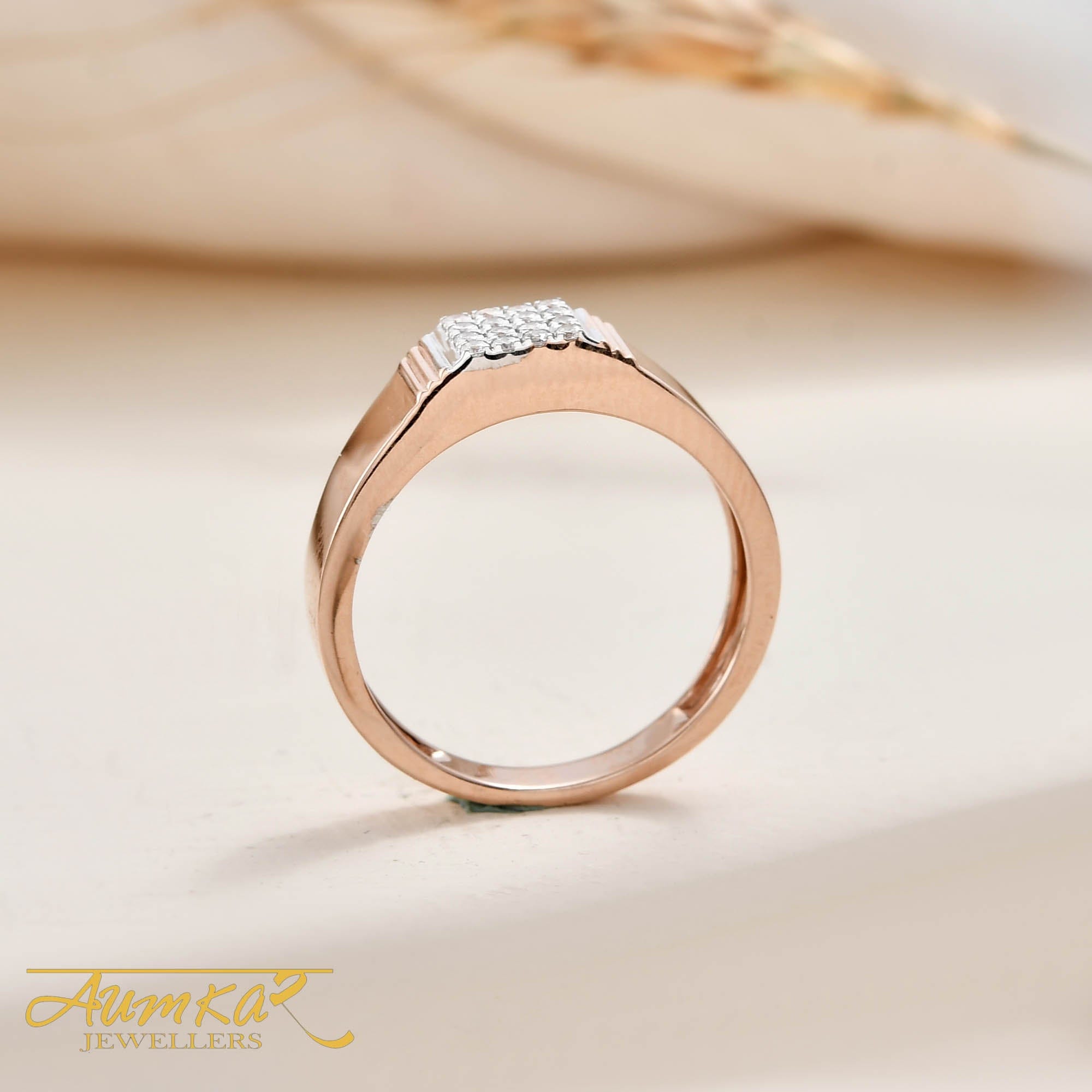 Men's Diamond Ring Rose Gold Wedding Band Gift