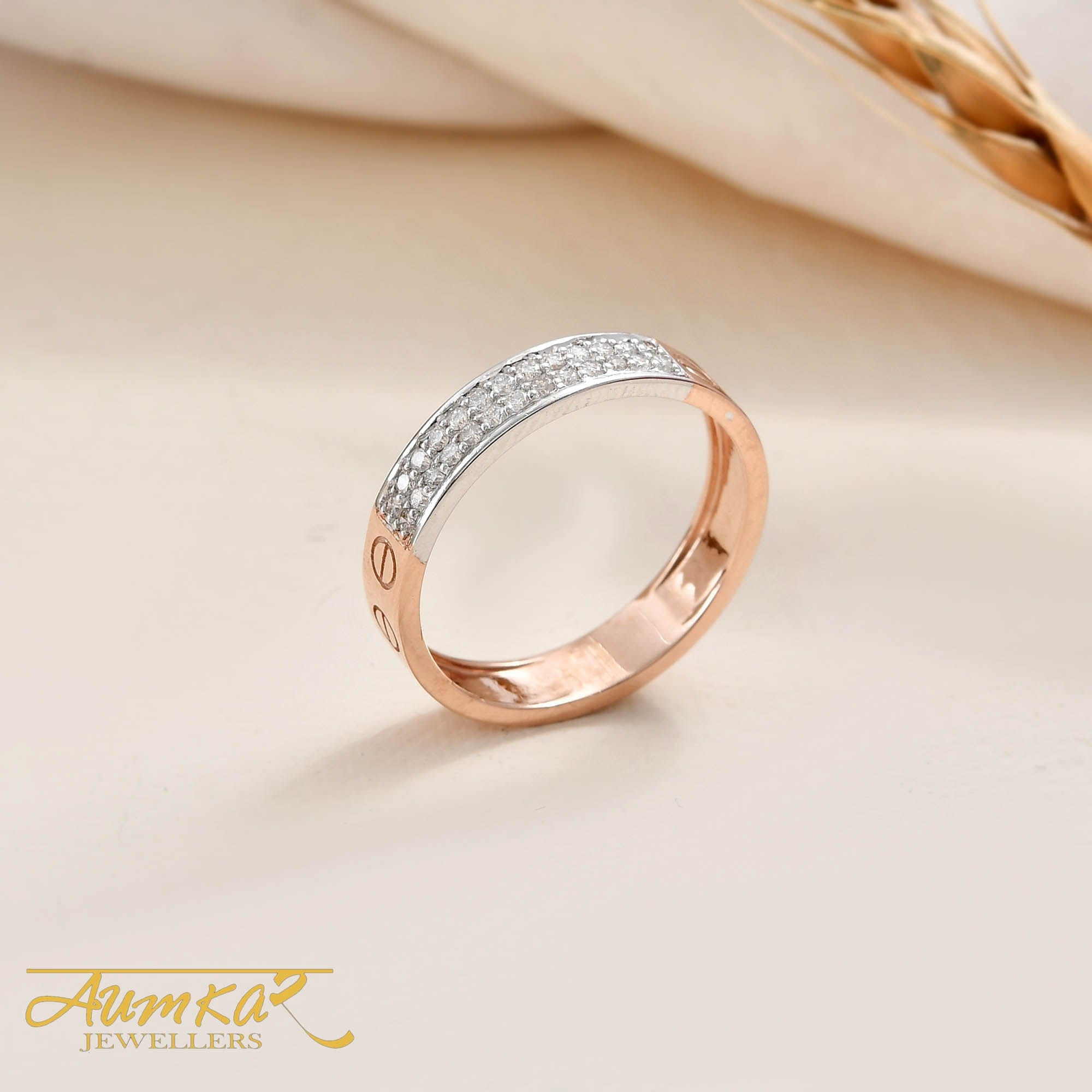 Men's Diamond Band Ring Rose Gold Wedding Anniversary Gift