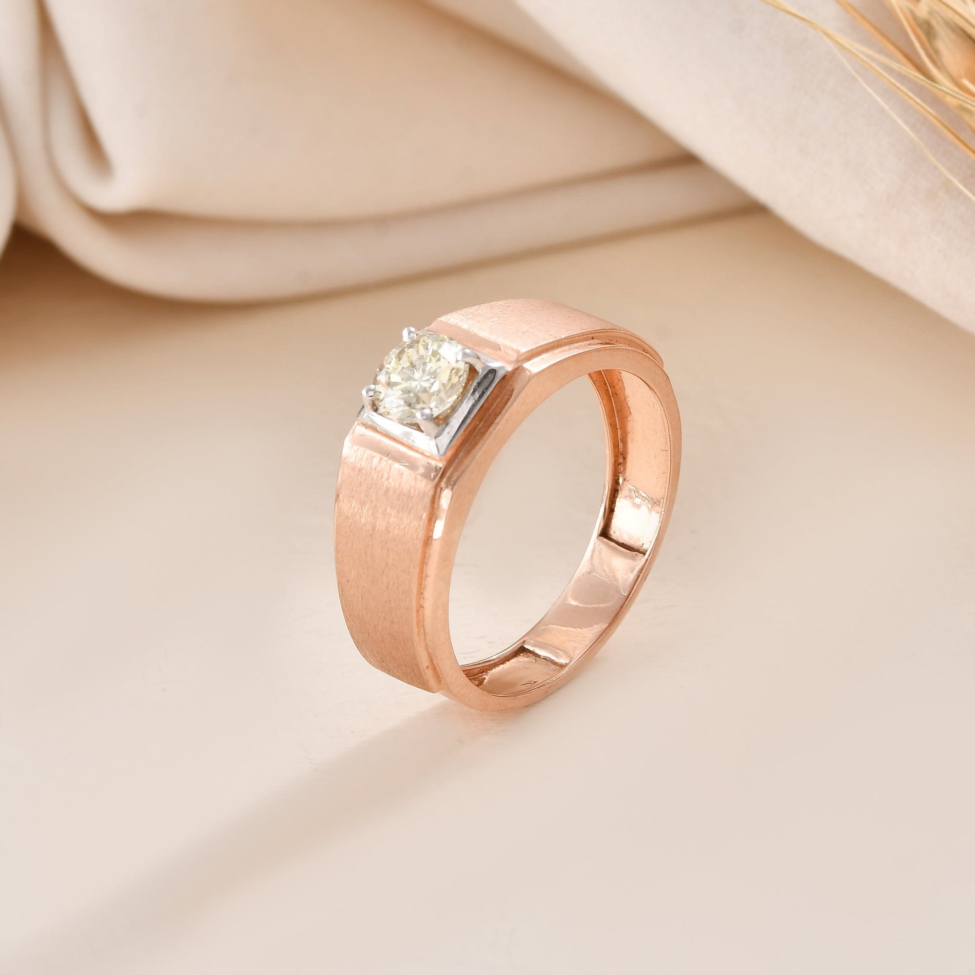 Men's Solitaire Ring Natural Diamond Engagement Band