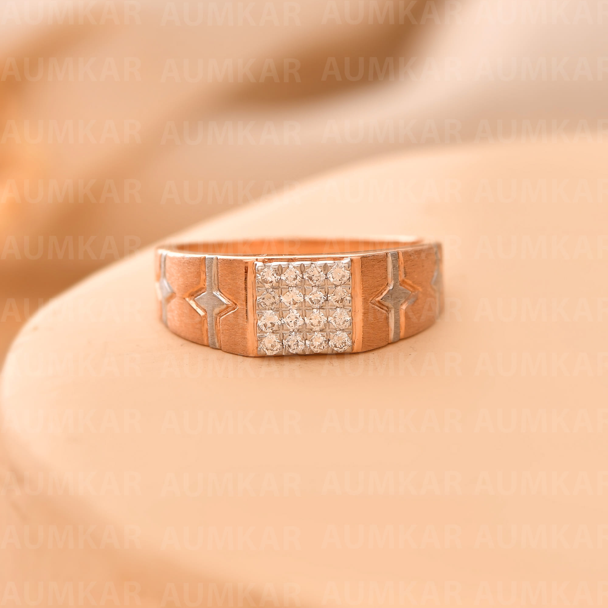 Mens Diamond Gold Ring Unique Star Design Gents Ring