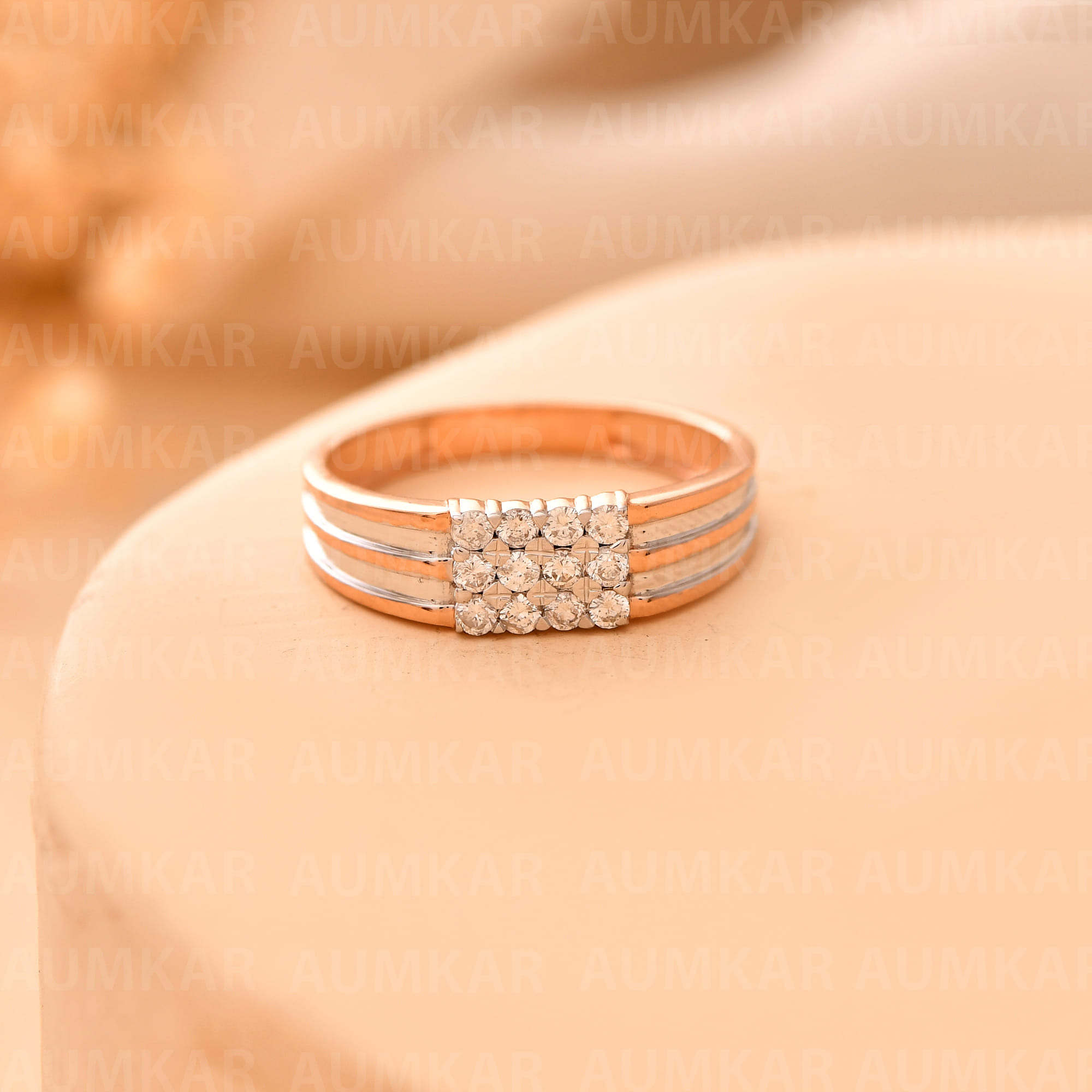 Mens Diamond Cluster Gold Ring Unique Gift Everyday Wear