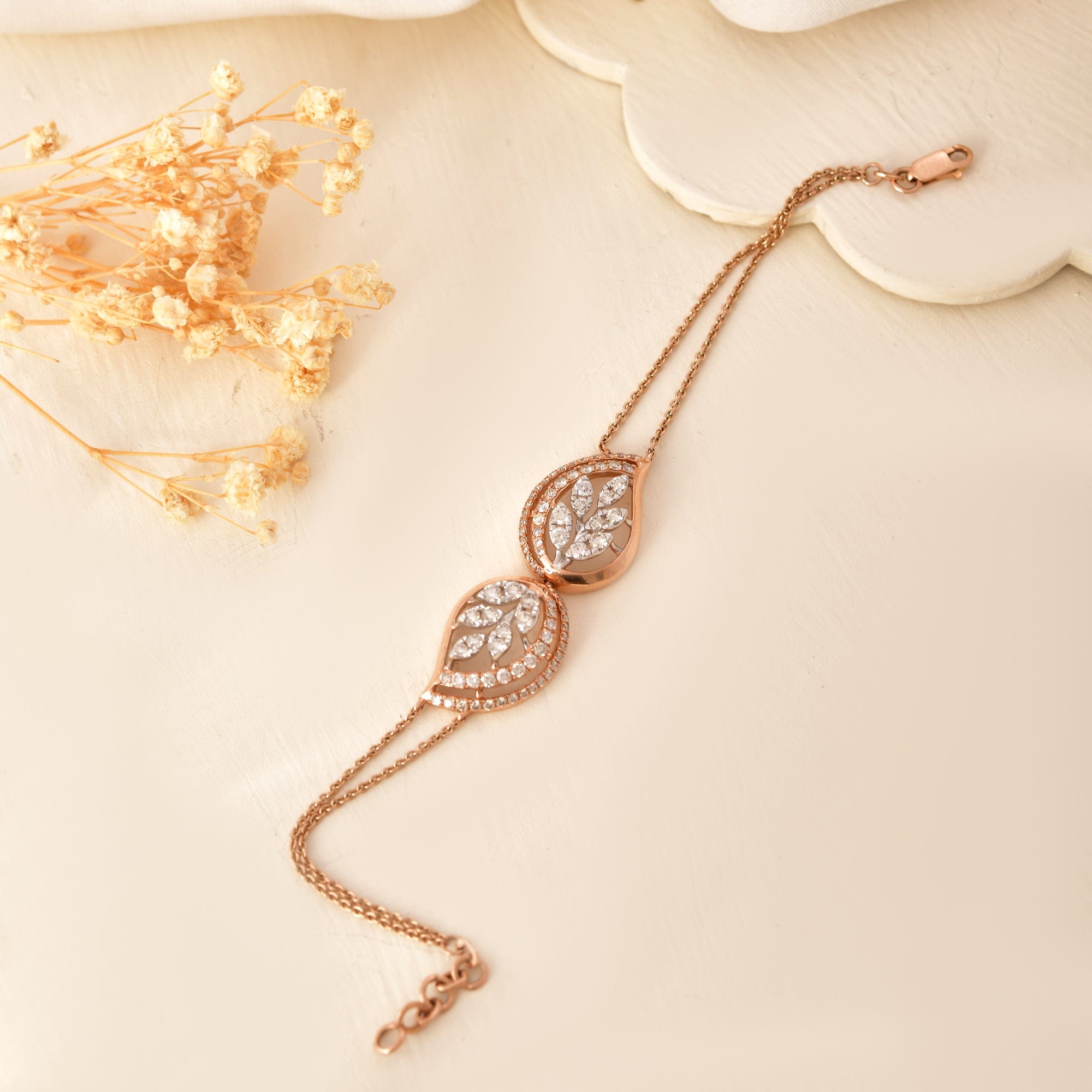 Diamond Leaf Tennis Bracelet For Women Wedding Jewelry