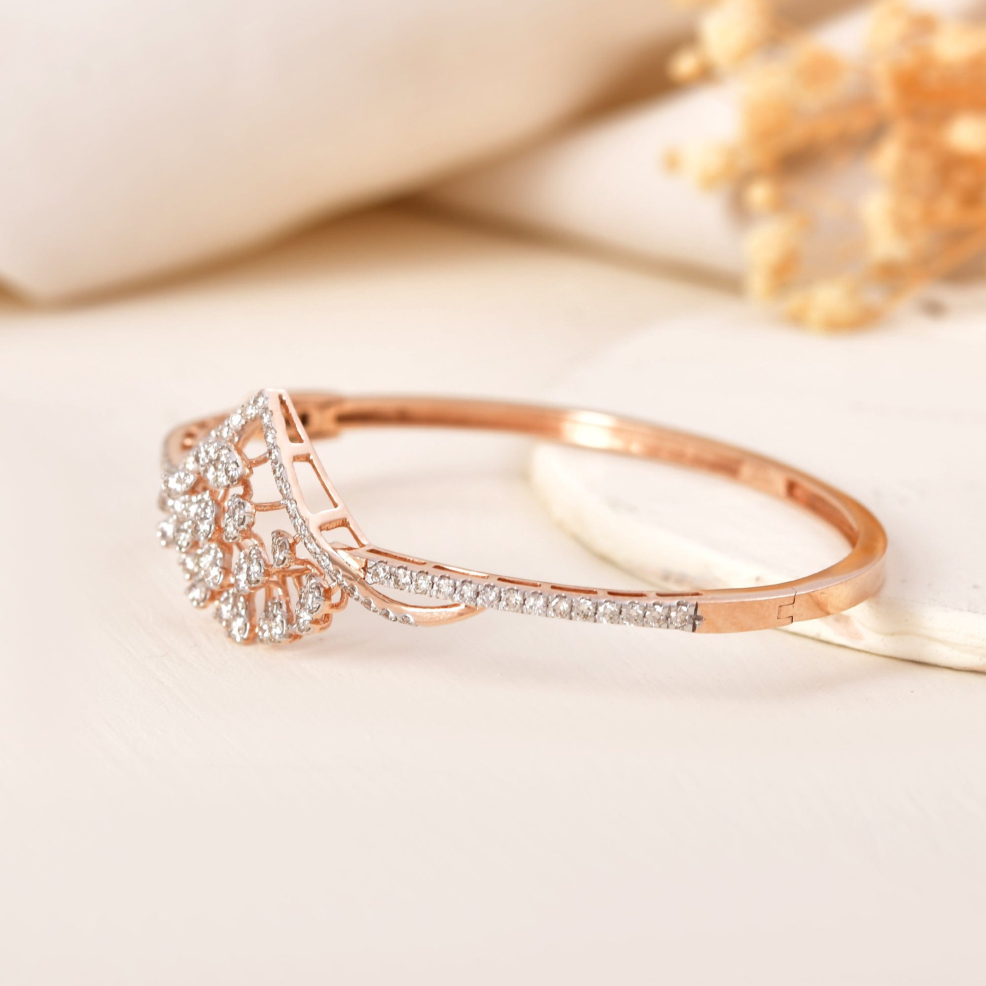 Diamond Bracelet For Women Rose Gold Oval Design