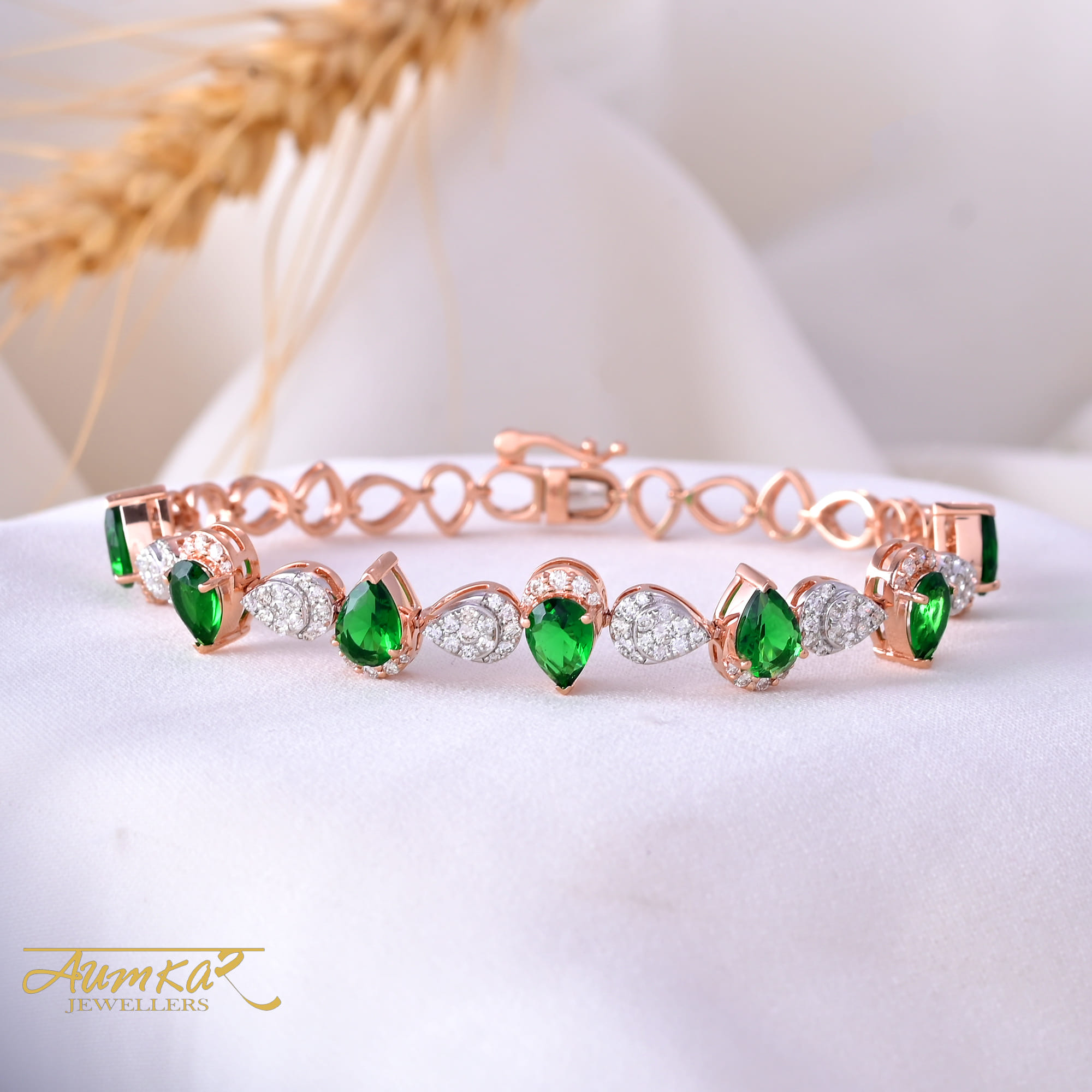 Green Stone Tennis Bracelet Women's Diamond Jewellery