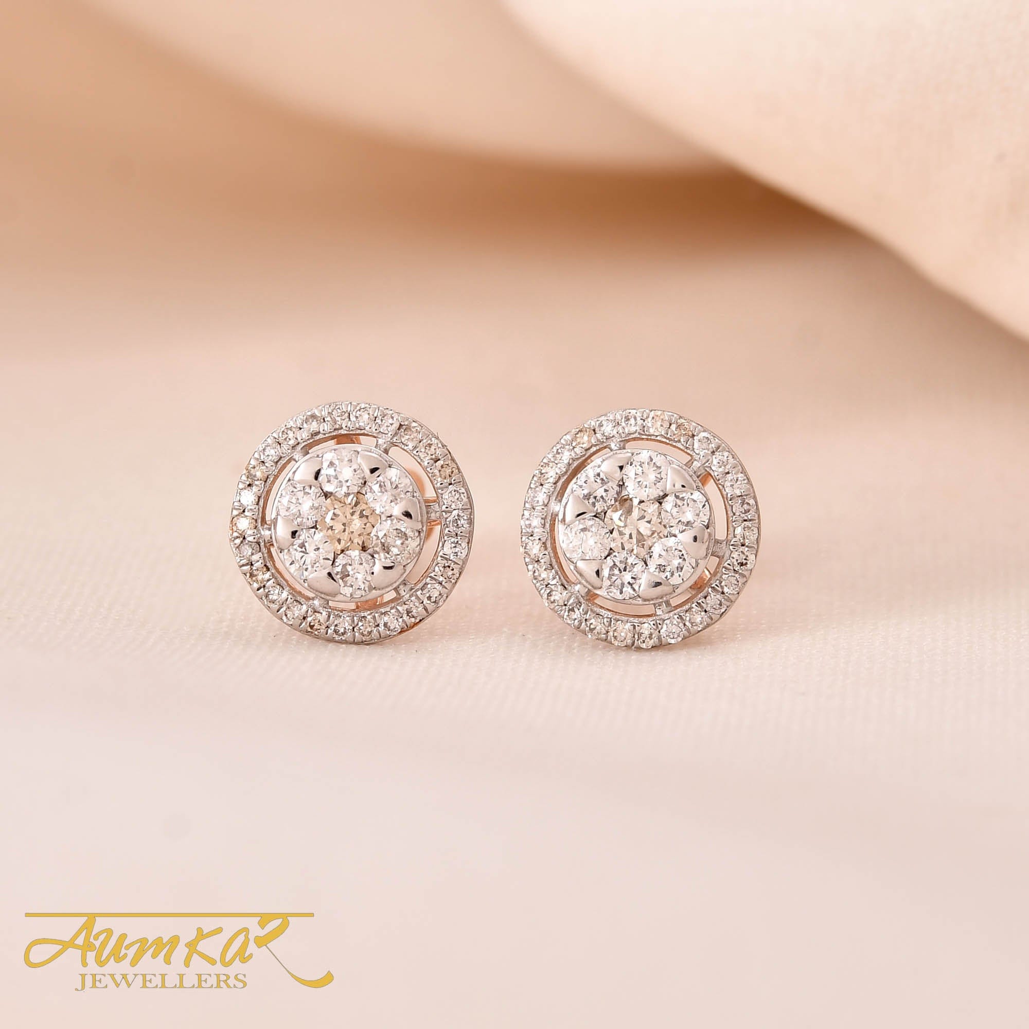 Diamond Cluster Stud Earrings For Women Everyday Wear