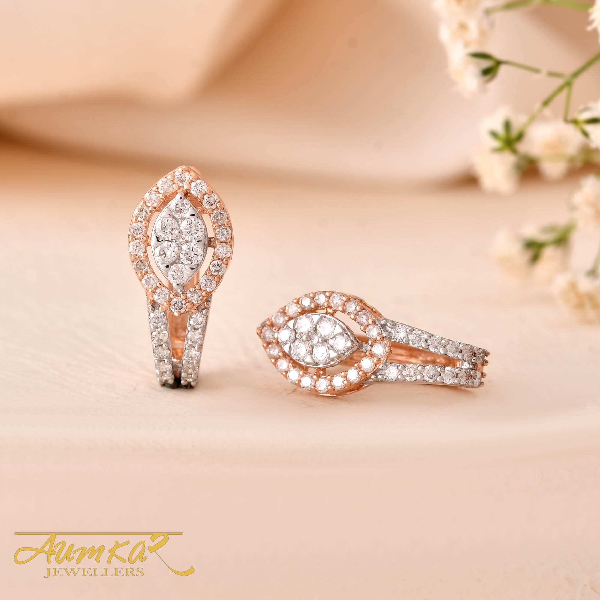 Diamond Bali Earrings For Women Elegant Hoop Design