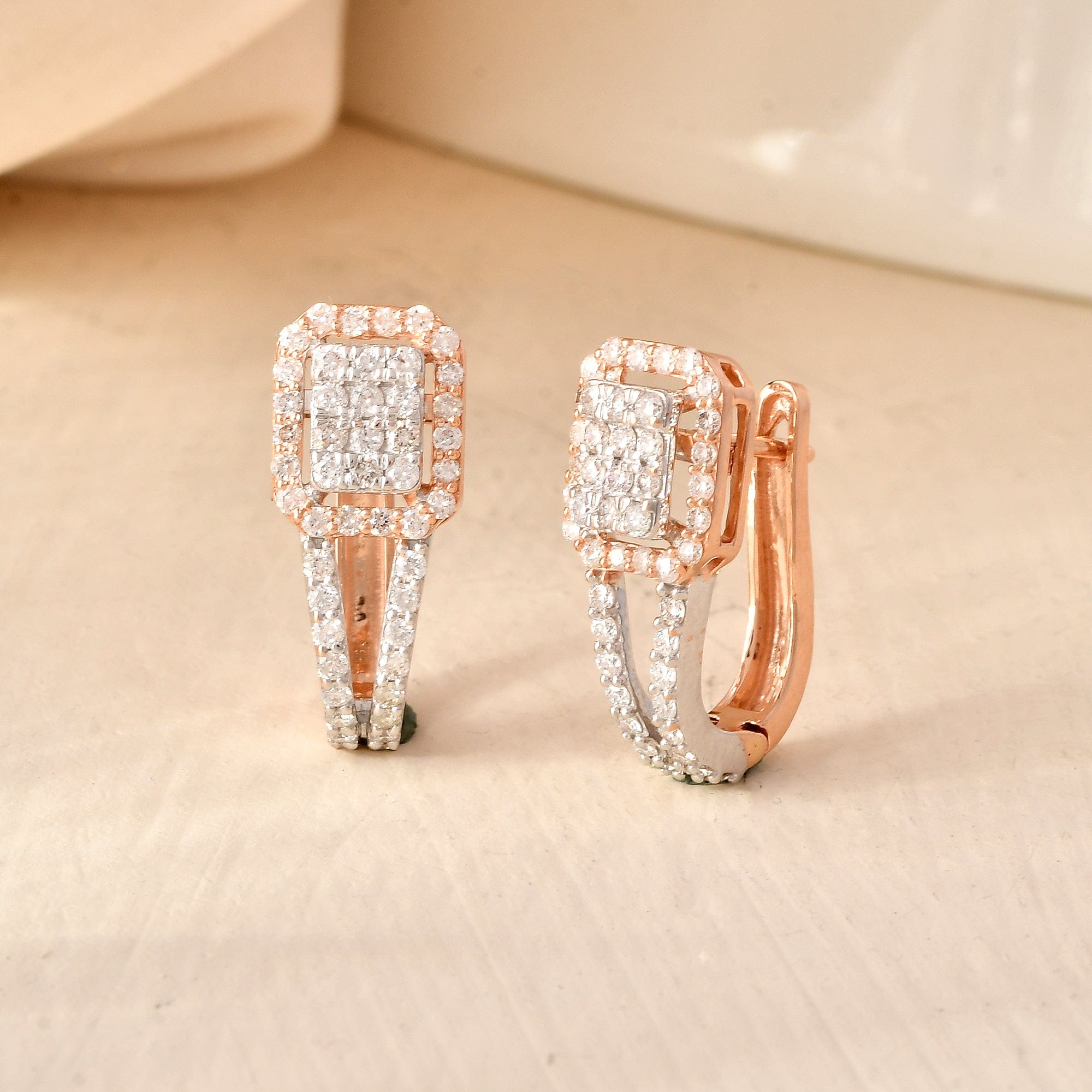 Diamond Halo Bali Earrings For Women Luxury Design