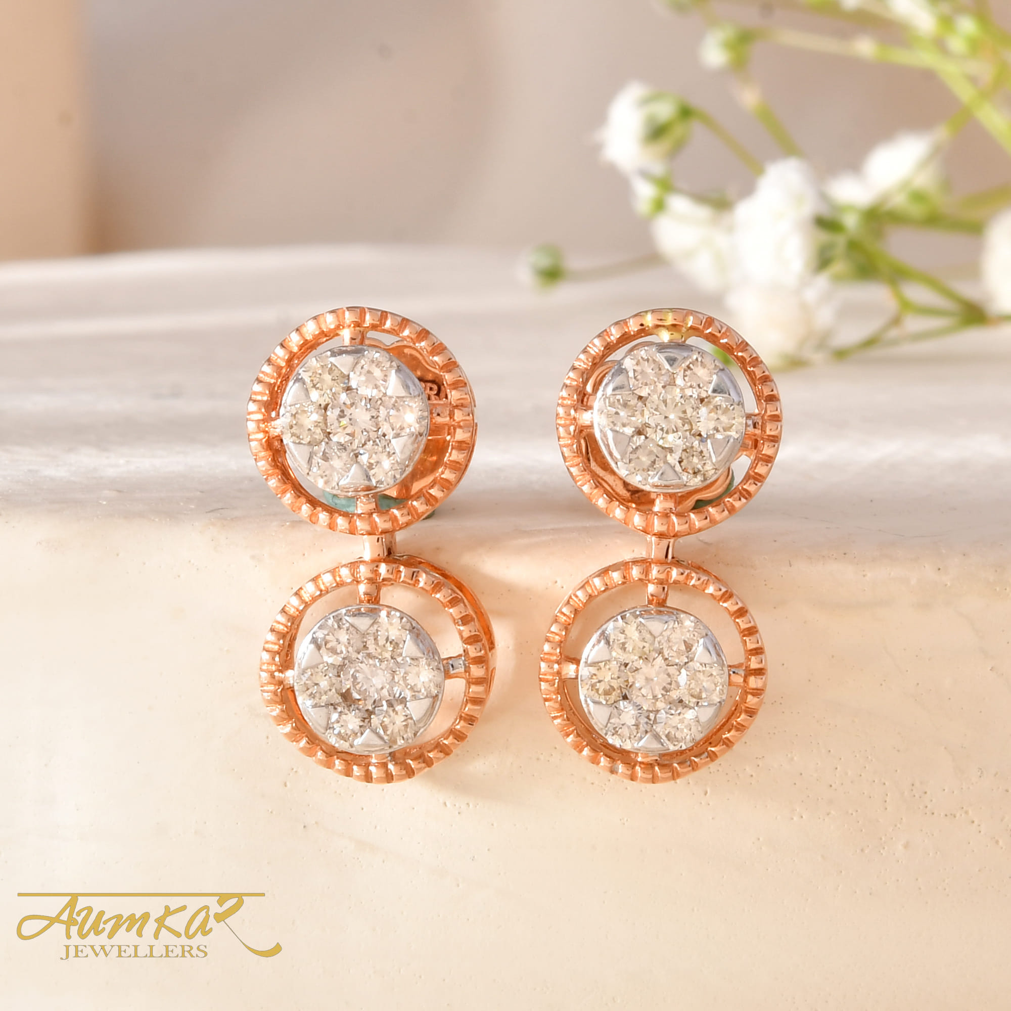 Diamond Cluster Drop Earrings For Women Wedding Jewelry