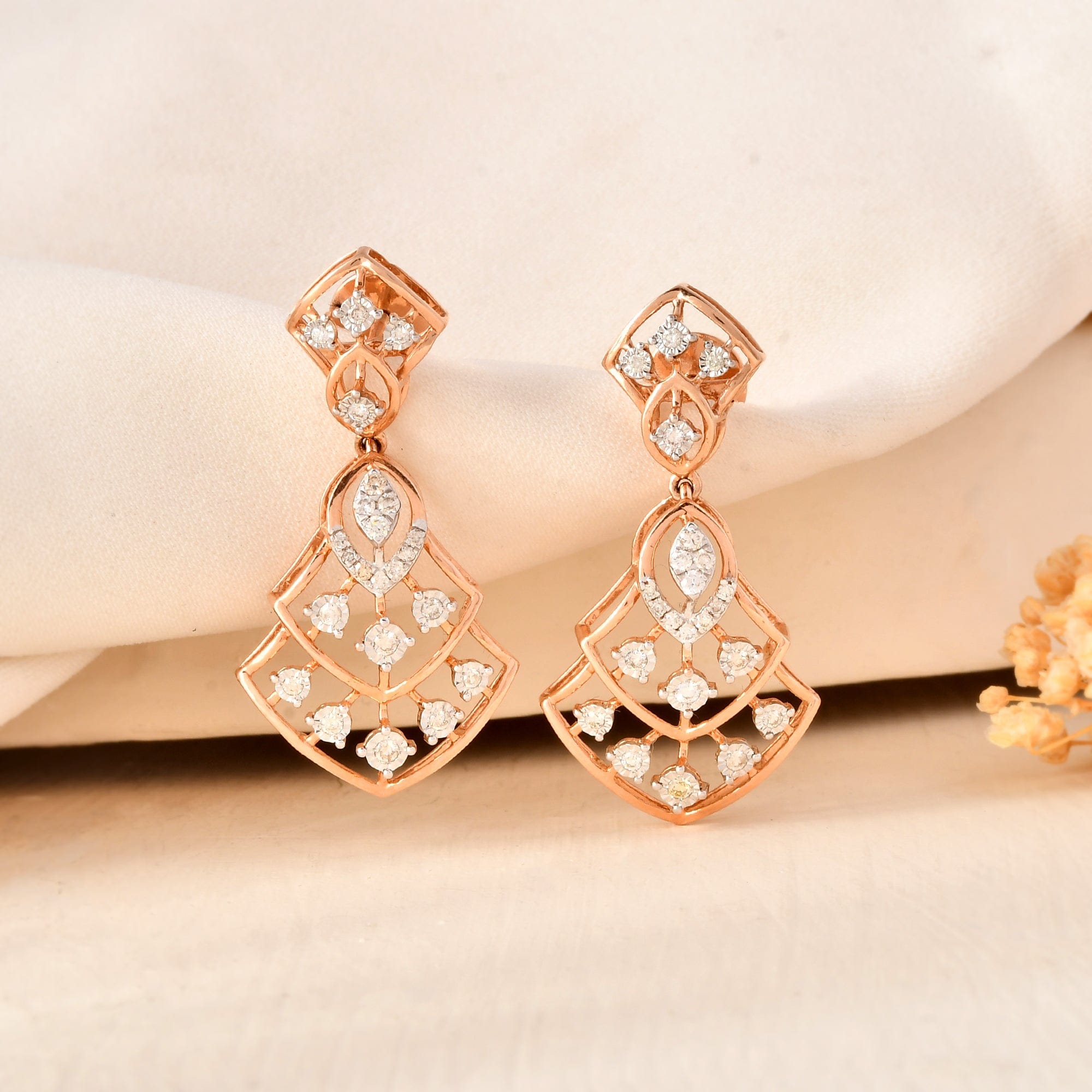 Diamond Dangle Earrings For Women Elegant Drop Style