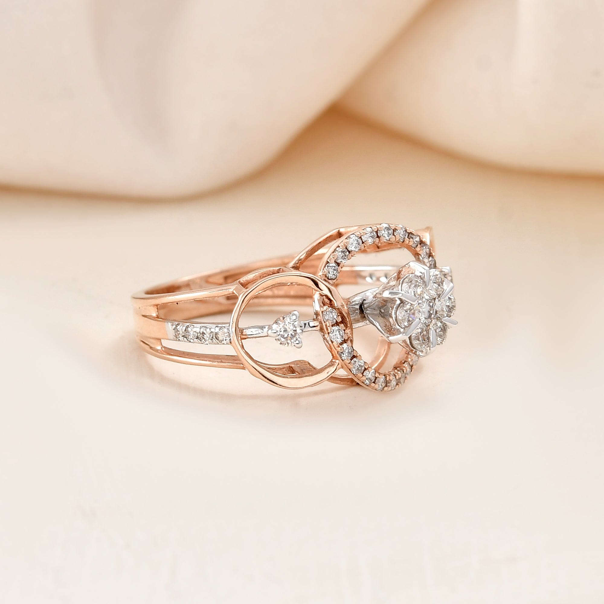Diamond Engagement Ring Women's Wedding Band Rose Gold