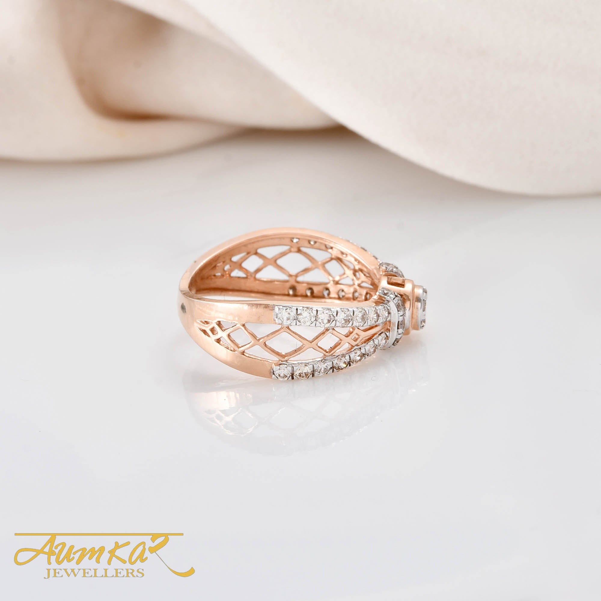 Rose Gold Diamond Ring For Women Wedding Engagement