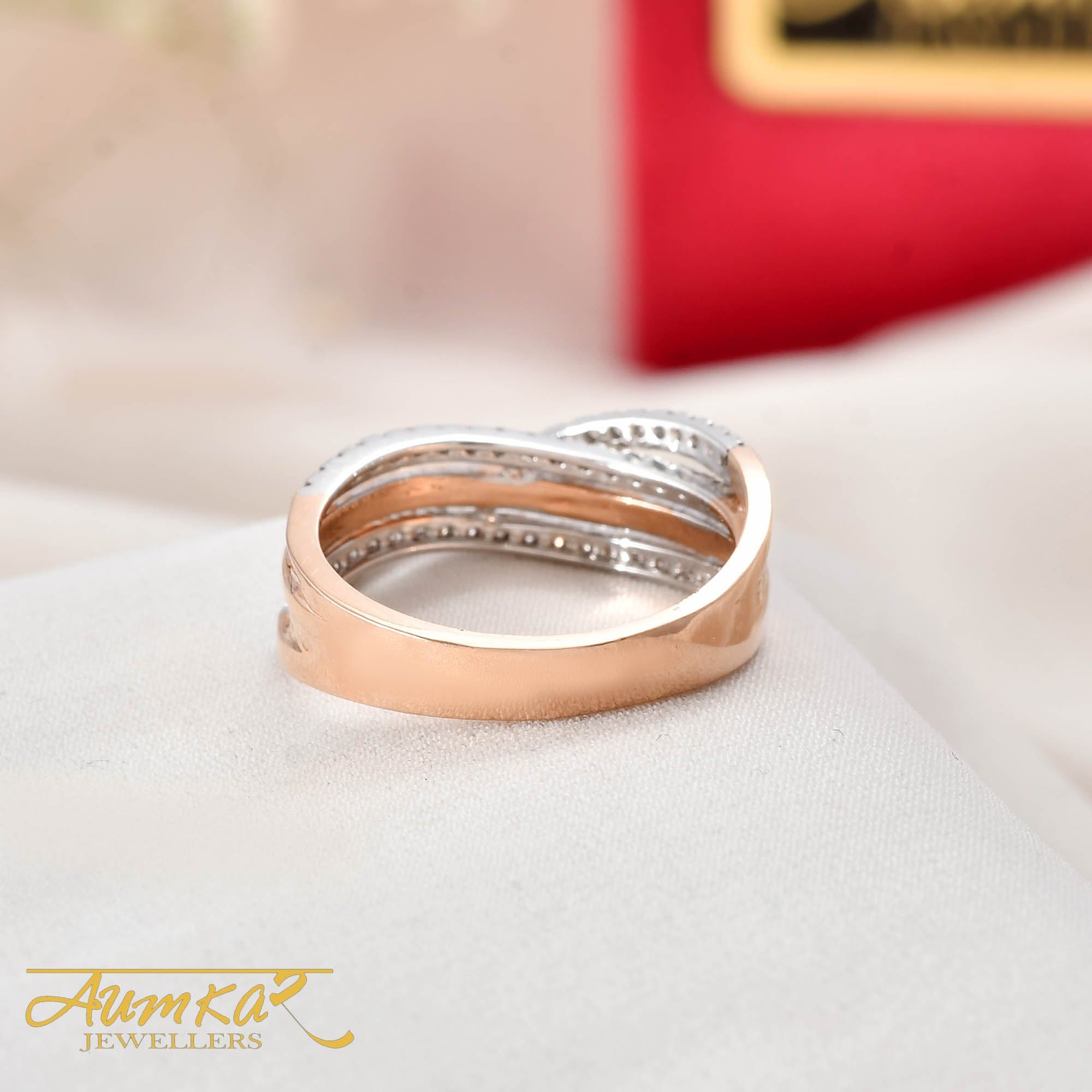 Women's Diamond Band Ring Rose Gold Wedding Engagement