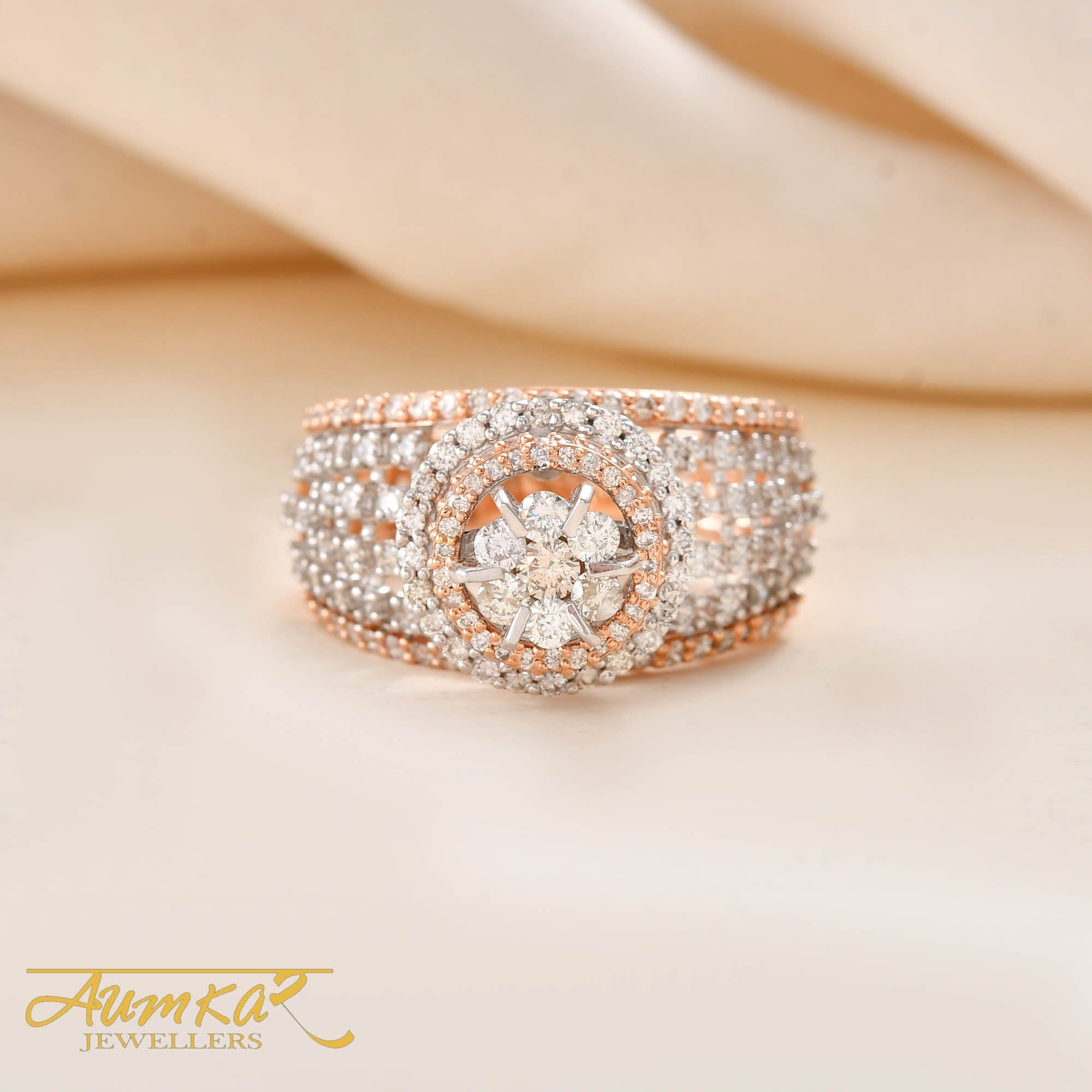 Luxury Diamond Cocktail Ring Women's Statement Wedding Band