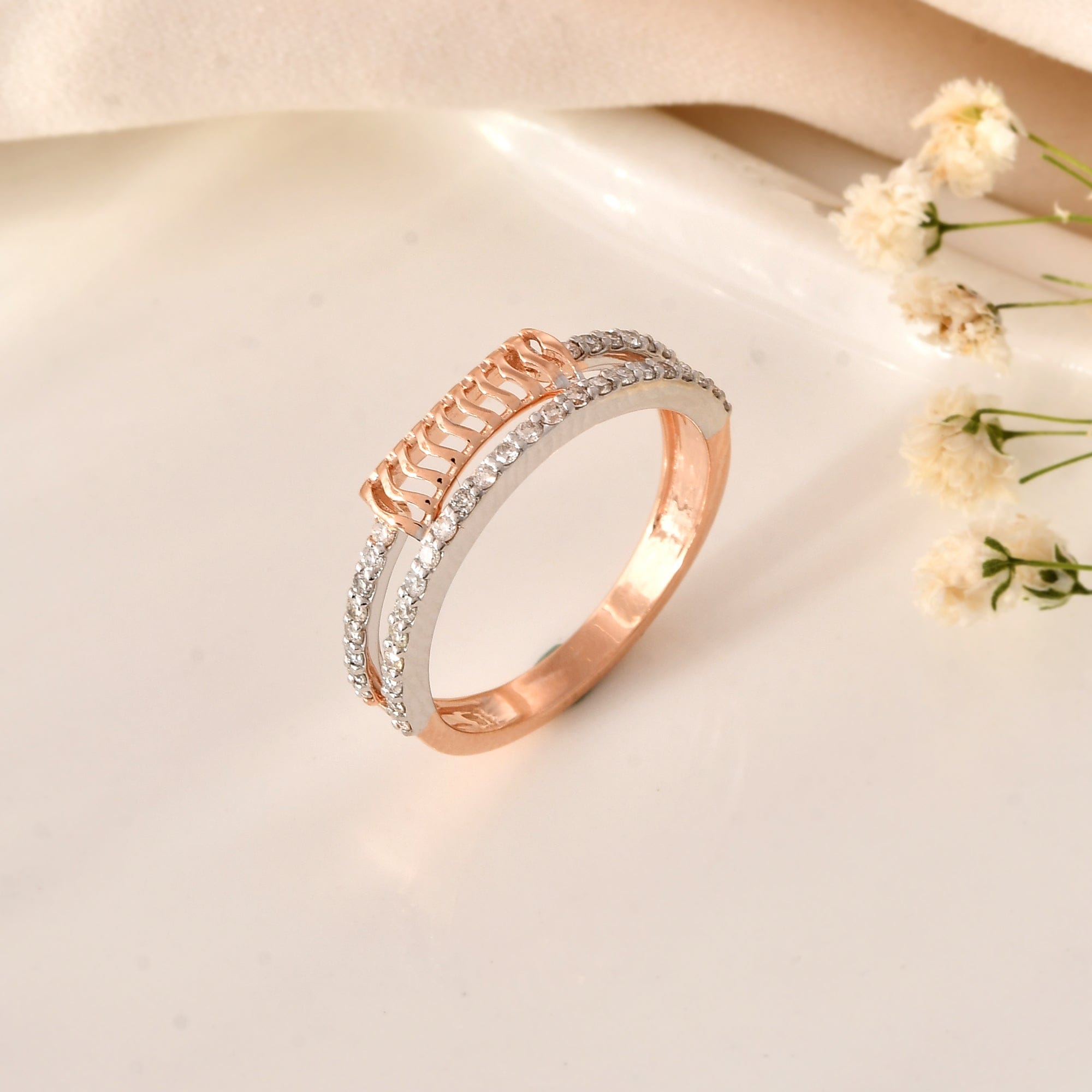 Rose Gold Diamond Band Ring For Women Everyday Luxury