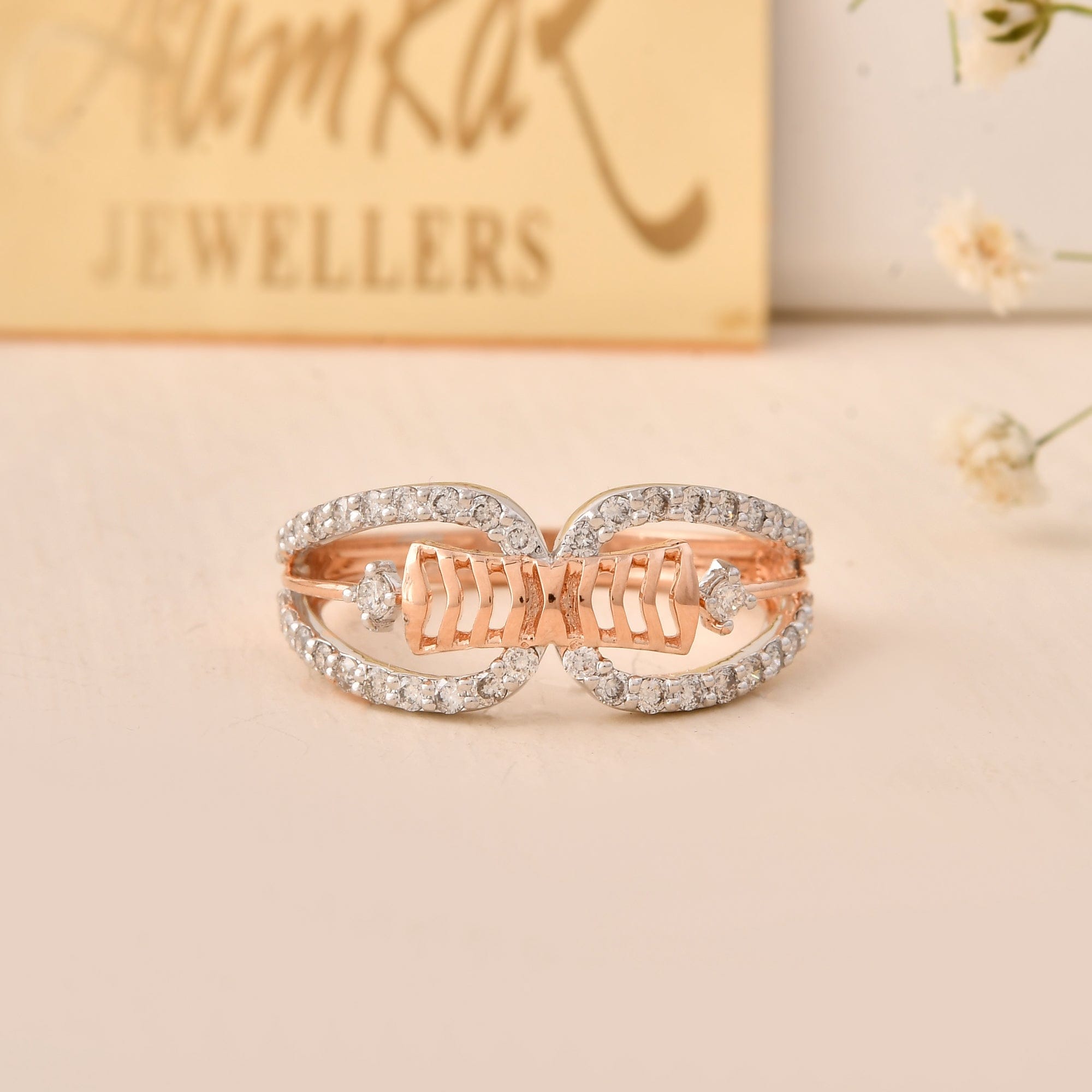 Custom Name Ring With Diamonds For Women Personalized Gift