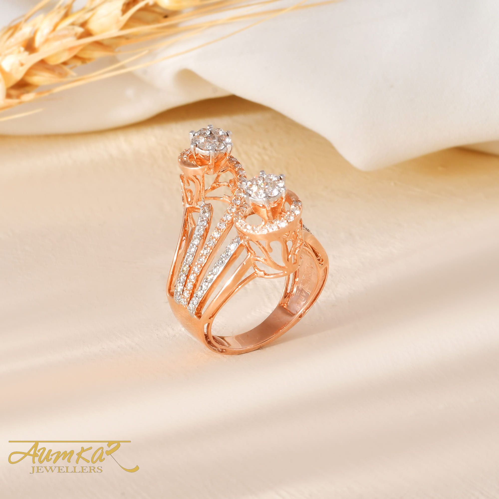Luxury Diamond Cocktail Ring For Women Wedding Jewelry
