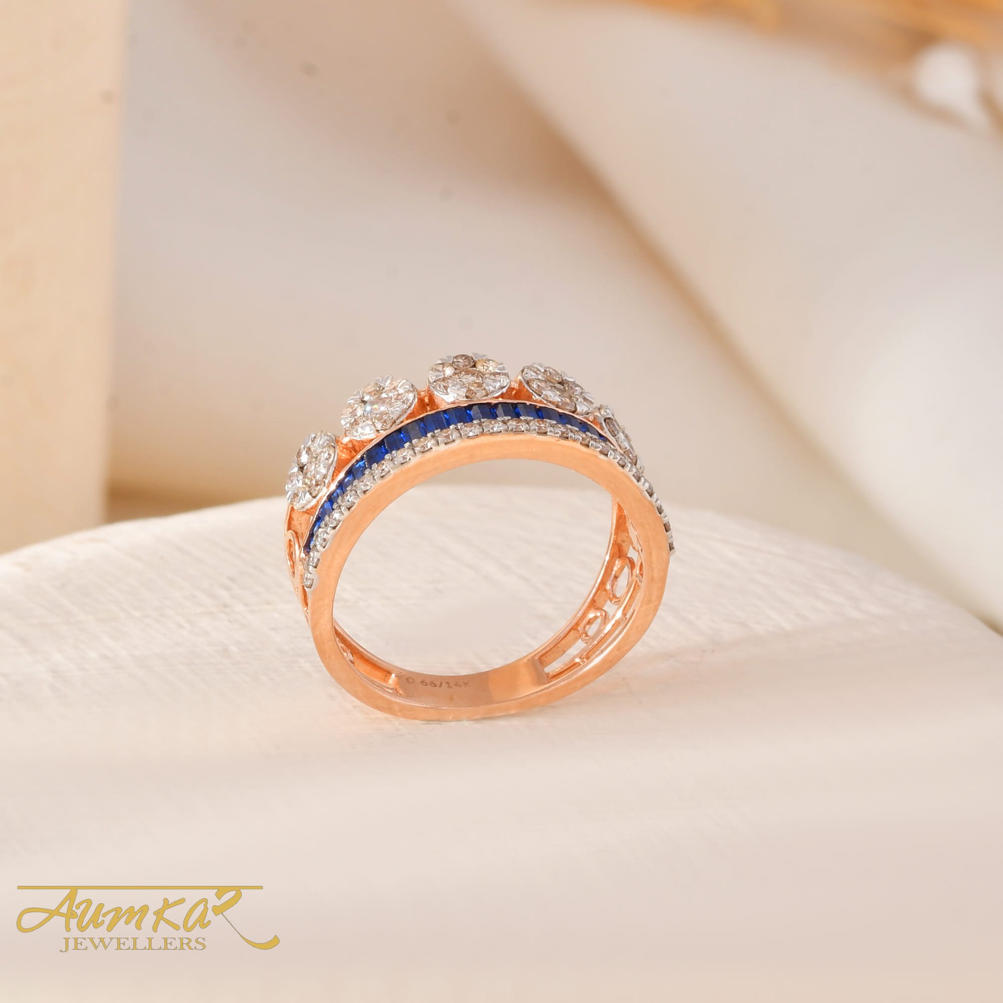 Blue Stone Diamond Ring For Women Wedding Band