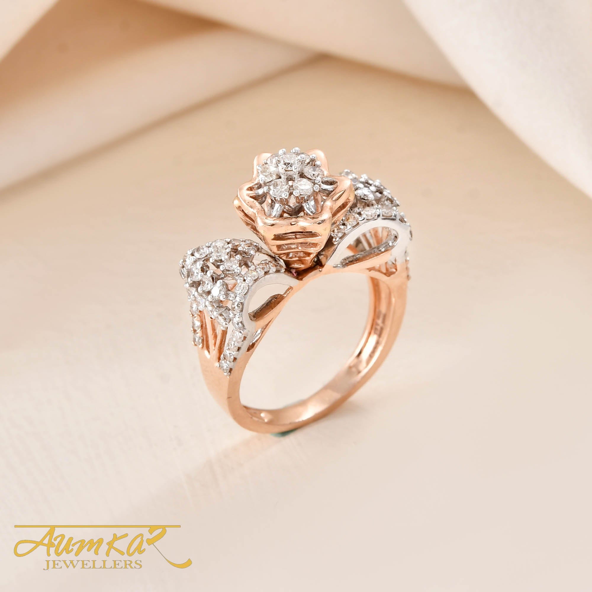 Women's Diamond Flower Cluster Ring Customizable Design
