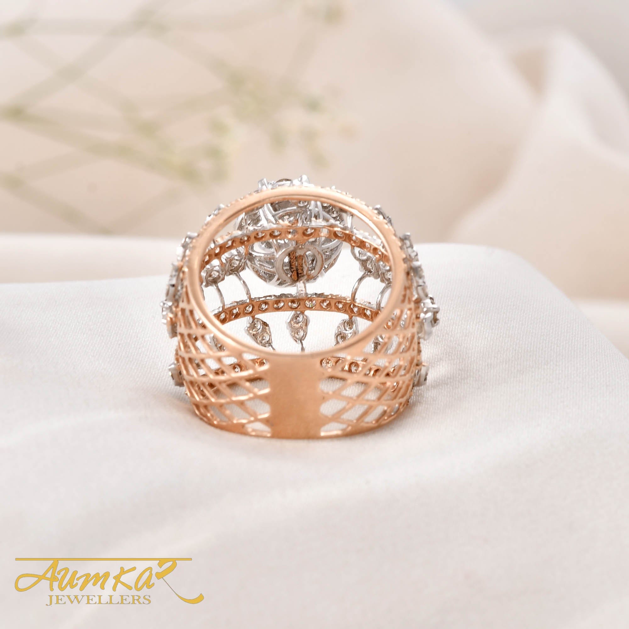 Diamond Cocktail Ring Women's Wedding Engagement Band