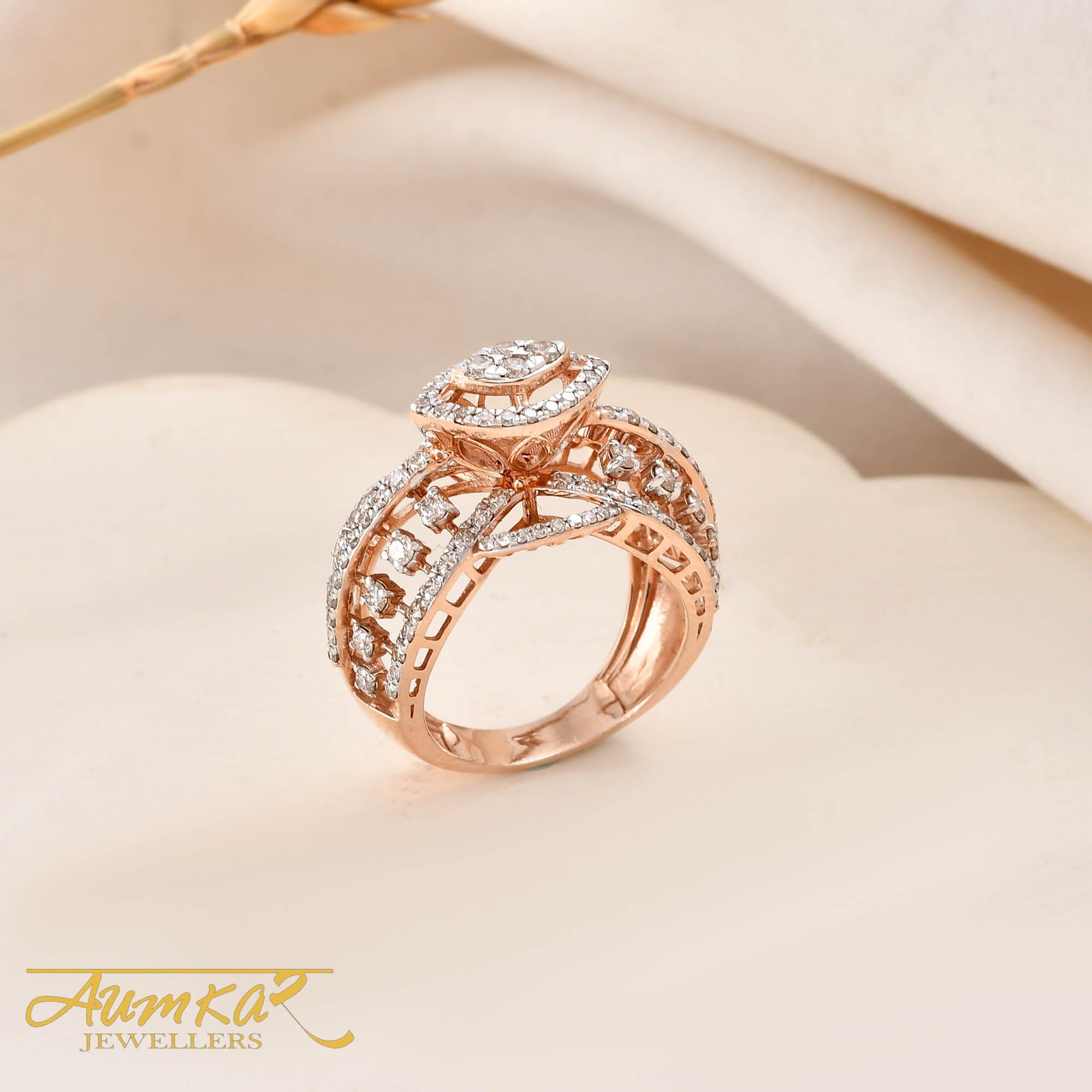 Diamond Wedding Ring For Women Rose Gold Engagement Band