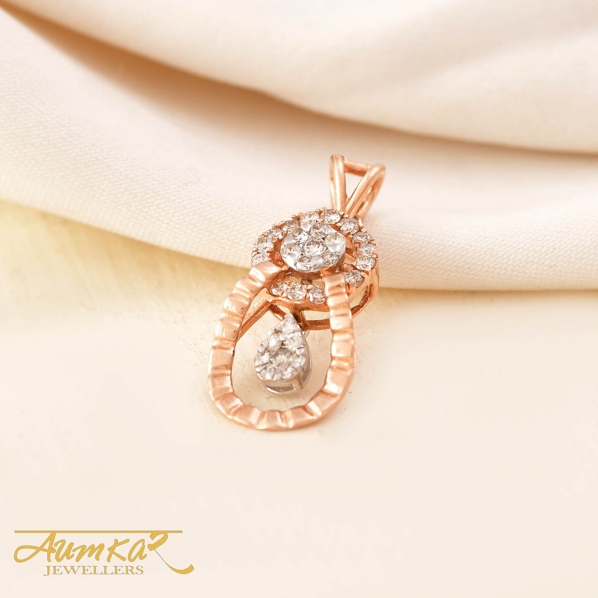 Rose Gold Diamond Teardrop Pendant For Women Elegant Design