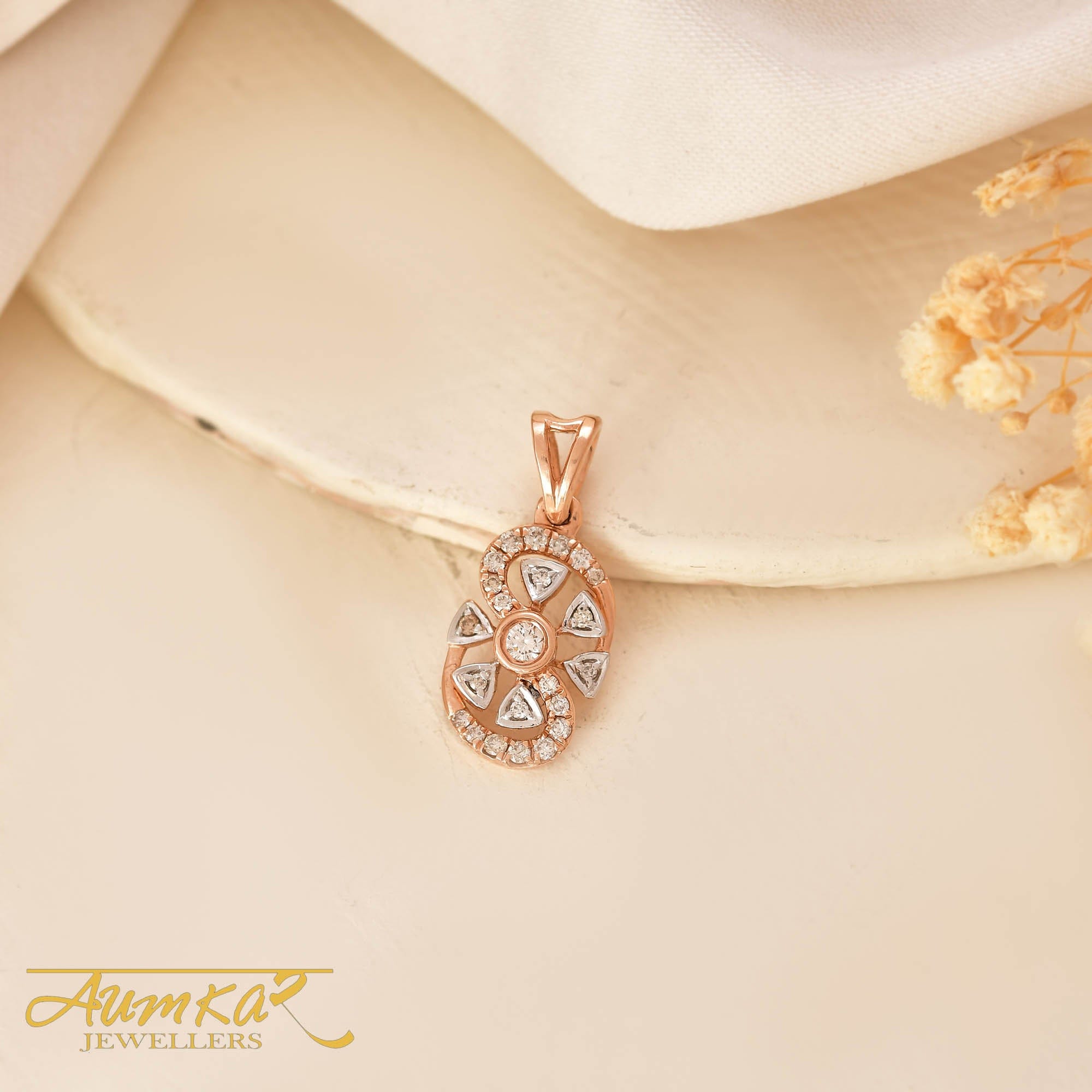 Diamond Pendant Necklace For Women Rose Gold Jewelry